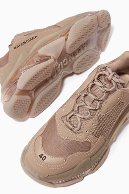 Buy Balenciaga Brown Triple S Clear Sole Sneakers in Double Foam Mesh For Women Online Ounass Bahrain
