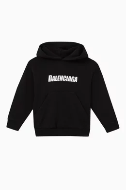 Buy Balenciaga Black Logo Hoodie in Cotton For UNISEX Online Ounass Bahrain