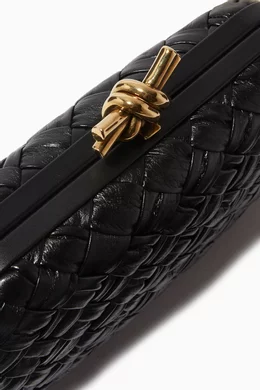 Bottega veneta knot clutch black cheap