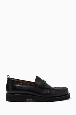 Buy Bally Black Novian Horsebit Loafers in Leather For Men Online Ounass Bahrain