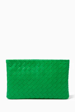 Buy Bottega Veneta Green Pouch in Intrecciato Nappa For Women Online Ounass Bahrain