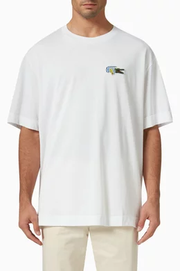 Buy Lacoste White Holiday T shirt in Cotton Jersey For Men Online Ounass Bahrain