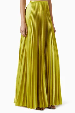 Pleated metallic crepe skirt clearance