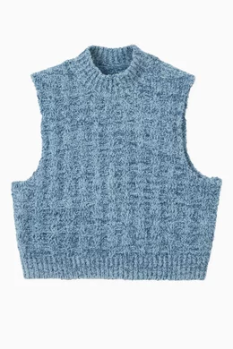 Buy Maison Margiela Blue Vest in Denim Boucle Knit For UNISEX Online Ounass Bahrain