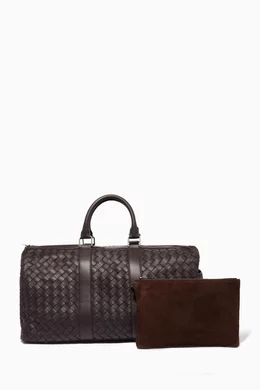 Buy Bottega Veneta Brown Medium Classic Duffle Bag in Intrecciato Leather For UNISEX Online Ounass Bahrain