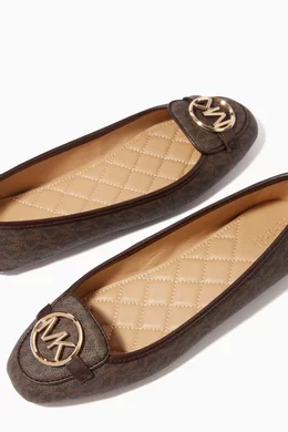 Buy Michael Kors Brown Lillie Ballet Flats in Signature Monogram