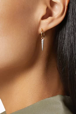 Buy Missoma White Mini Pave Spike Hoop Earrings in 18kt Recycled Gold plated Sterling Silver For Women Online Ounass Bahrain
