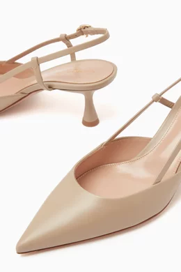 Buy Gianvito Rossi Neutral Ascent 55 Slingback Pumps in Calf