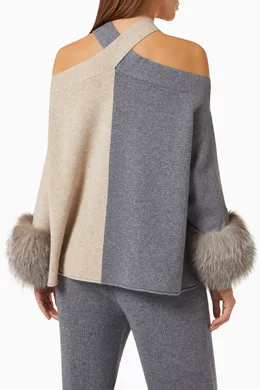 Fur cuff sweater store