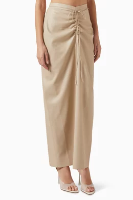 Buy Ura Neutral Eva Maxi Skirt in Vegan Leather For Women Online Ounass Bahrain