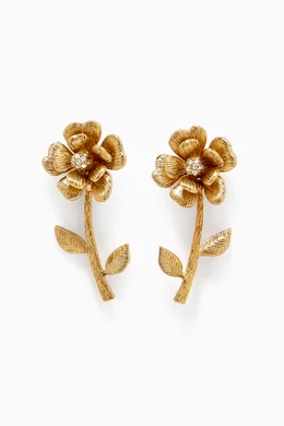 Buy Oscar de la Renta Gold Dancing Flower Stud Earrings in Gold tone Brass For Women Online Ounass Bahrain