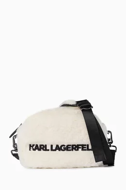 Buy KARL LAGERFELD White x Cara Delevigne Crossbody Bag in Recycled Shearling Leather For Women Online Ounass Bahrain
