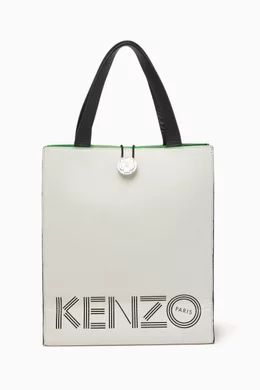 Buy Kenzo Pre Loved White x H M Logo Tote Bag in Leather For Women Online Ounass Bahrain
