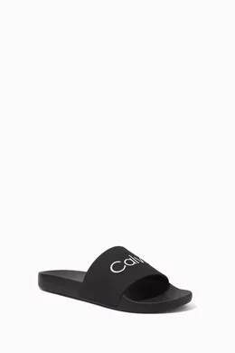 Calvin klein slides women's black store