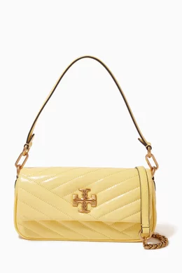 Buy Tory Burch Yellow Small Kira Chevron Flap Shoulder Bag in Patent leather For Women Online Ounass Bahrain