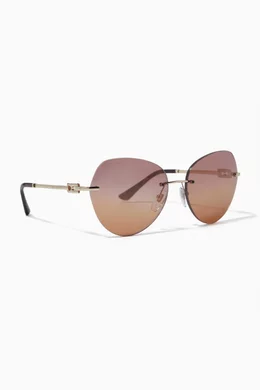 Buy BVLGARI Gold Aviator Sunglasses in Metal For Women Online Ounass Bahrain