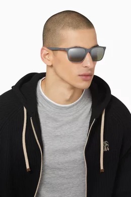 Buy Ray Ban Grey Matte Rectangle Sunglasses in Acetate For Men Online Ounass Bahrain