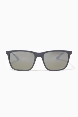 Buy Ray Ban Grey Matte Rectangle Sunglasses in Acetate For Men Online Ounass Bahrain