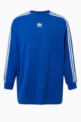 Buy Balenciaga Blue x Adidas Oversized Long sleeve T shirt in Cotton Jersey For UNISEX Online Ounass Bahrain