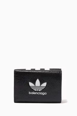 Buy Balenciaga Black x Adidas Logo Mini Wallet in Leather For Men Online Ounass Bahrain