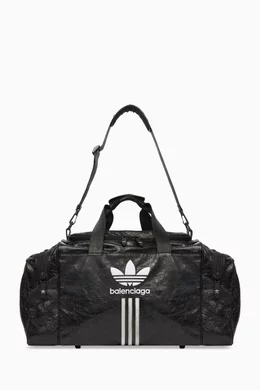 Buy Balenciaga Black x Adidas Gym Bag in Leather For Men Online Ounass Bahrain