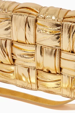 Buy Bottega Veneta Gold Cassette Crossbody Bag in Intrecciato Plisse Leather For UNISEX Online Ounass Bahrain