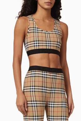 Burberry logo stretch jersey bra top clearance