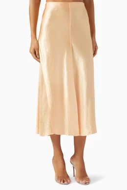 Vince satin slip midi skirt on sale