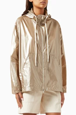 Buy Moncler Silver Tazenat Hooded Jacket in Metallic Ripstop For Women Online Ounass Bahrain