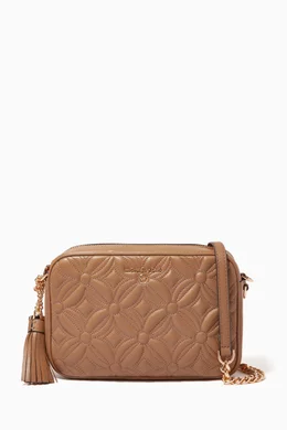 Michael michael kors quilted floral camera bag top