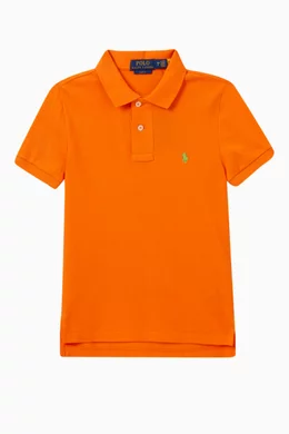 Buy Polo Ralph Lauren Orange Logo Slim Fit Polo Shirt in Cotton For Boys Online Ounass Bahrain