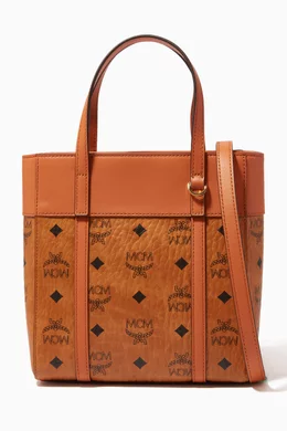Buy MCM Brown Mini Aren Shopper in Visetos For Women Online Ounass Bahrain