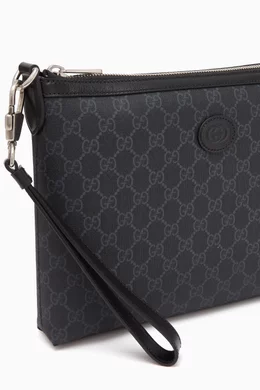 Buy Gucci Black GG Supreme print Messenger Bag in Canvas Leather For Men Online Ounass Bahrain