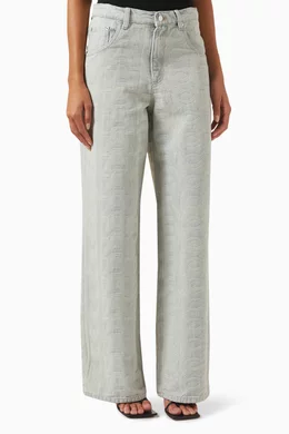 Buy Marc Jacobs Blue The Monogram Wide leg Jeans For Women Online Ounass Bahrain