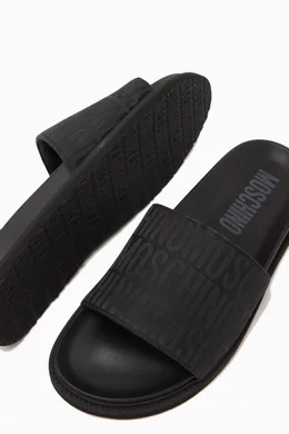 Moschino black slides store