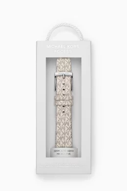 Buy Michael Kors White Logo Apple Watch Strap in Canvas 18mm For Women Online Ounass Bahrain