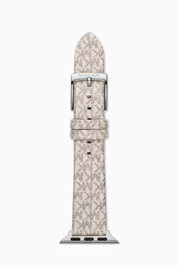 Buy Michael Kors White Logo Apple Watch Strap in Canvas 18mm For Women Online Ounass Bahrain