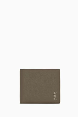 Buy SAINT LAURENT Green Tiny Monogram East West Wallet in Leather For Men Online Ounass Bahrain