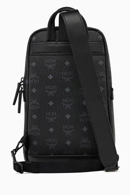 Buy MCM Black Small Aren Sling Bag in Visetos For Men Online Ounass Bahrain