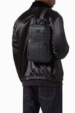 Mcm mens leather backpack cheap