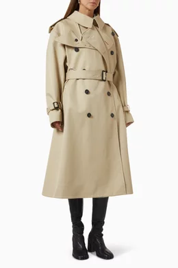 Buy Maison Margiela Neutral Trench Coat in Cotton For Women Online Ounass Bahrain