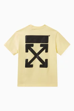 Buy Off White Yellow Logo T shirt in Cotton For Boys Online Ounass Bahrain