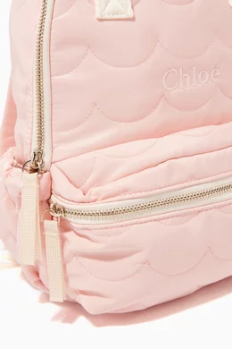 Buy Chloe Pink Quilted Logo Backpack in Nylon For Girls Online Ounass Bahrain