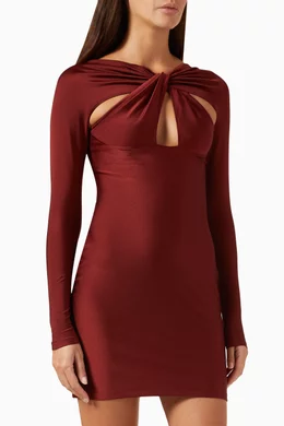Buy Coperni Red Twisted Cut-out Mini Dress in Stretch Jersey For Women  Online | Ounass Bahrain