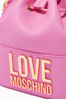 Buy Love Moschino Pink Drawstring Bucket Bag in Faux Leather For Women Online Ounass Bahrain