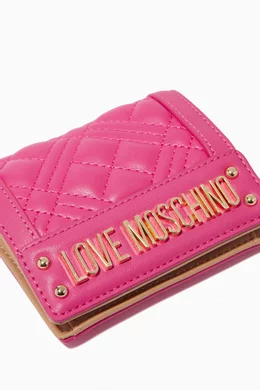 Buy Love Moschino Pink Flap Card Wallet in Quilted Faux Leather For Women Online Ounass Bahrain