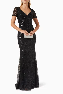 Basix deep v gown top