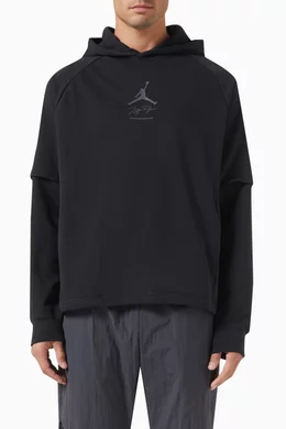 Buy Jordan Black Dri FIT Sport Breakfast Club Hoodie in Cotton poly Blend Fleece For Men Online Ounass Bahrain