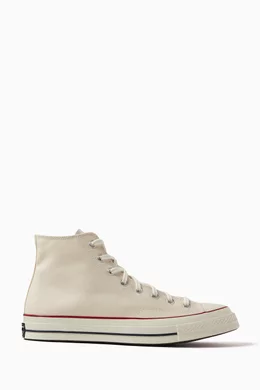 Cream converse high tops discount