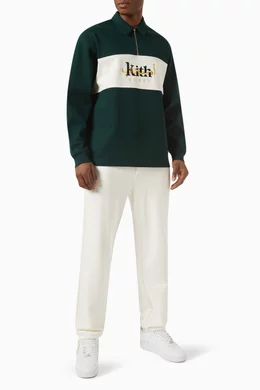 Buy Kith Green Dubai Carnegie Long Sleeve Rugby Polo in Cotton For Men Online Ounass Bahrain